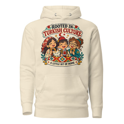 Rooted in Turkish Culture Unisex Premium Pullover Hoodie, Roots & Talks - Bone