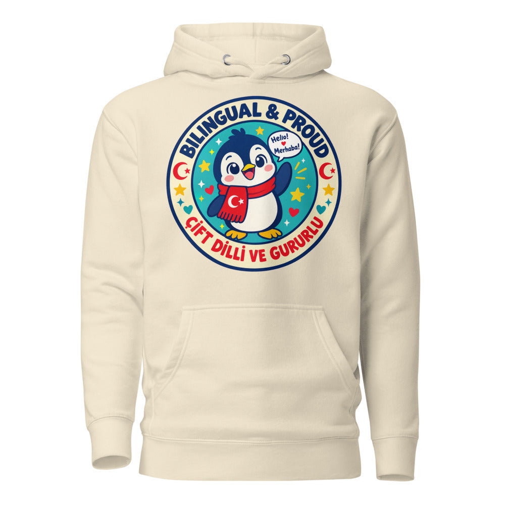 Bilingual & Proud Unisex Premium Pullover Hoodie, Roots & Talks - Bone