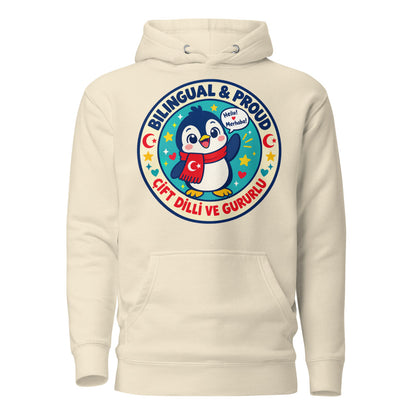 Bilingual & Proud Unisex Premium Pullover Hoodie, Roots & Talks - Bone