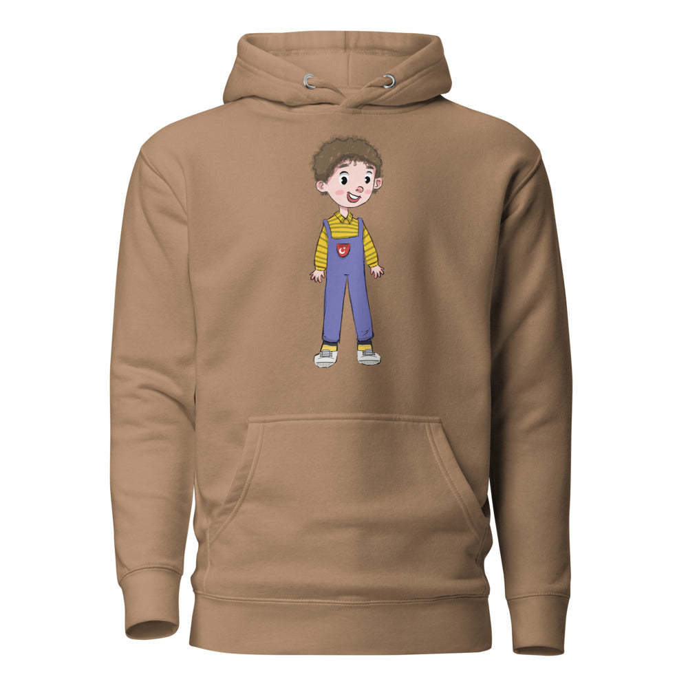 Ahmet Character Unisex Premium Pullover Hoodie, Roots & Talks - Latte