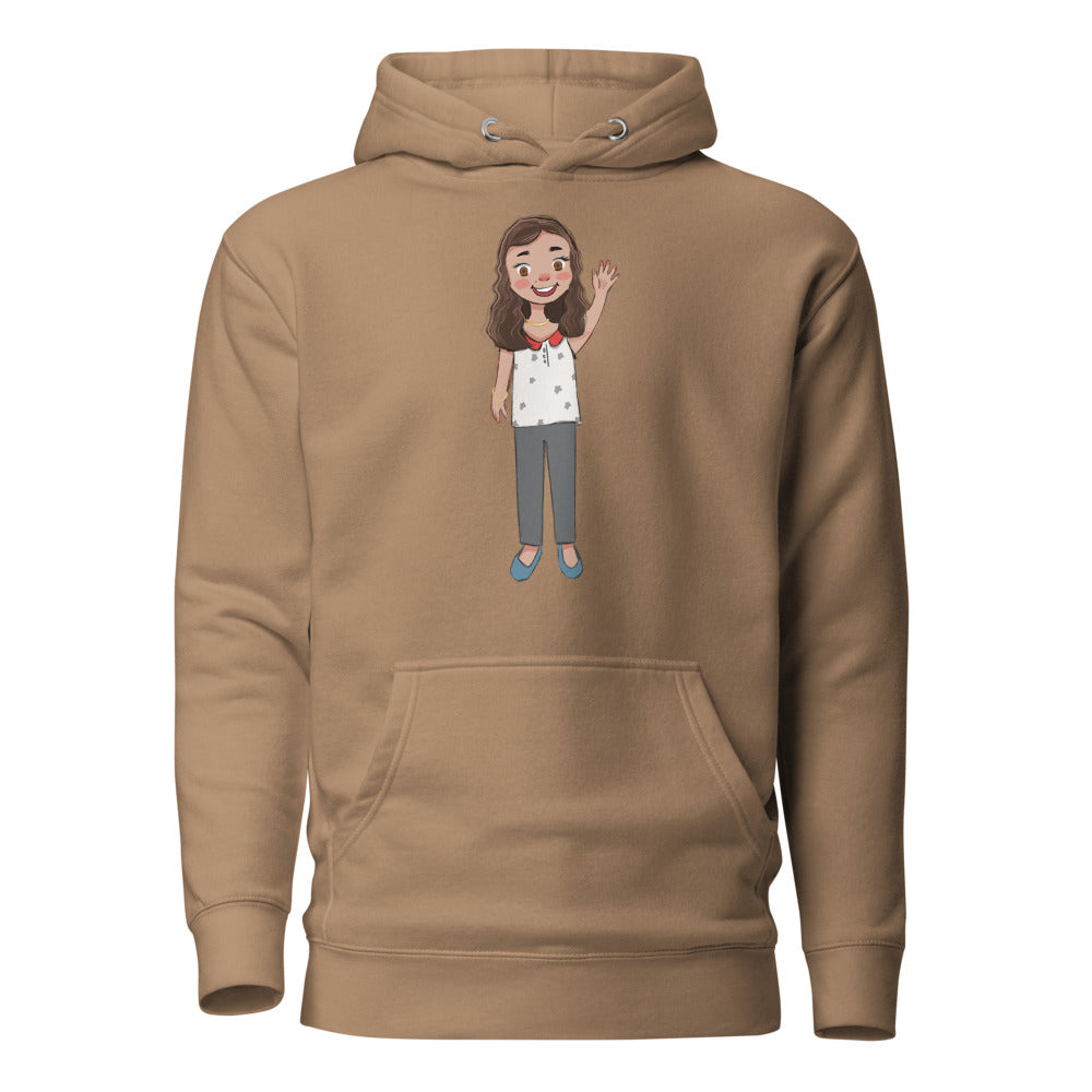 Defne Character Unisex Premium Pullover Hoodie, Roots & Talks - Latte