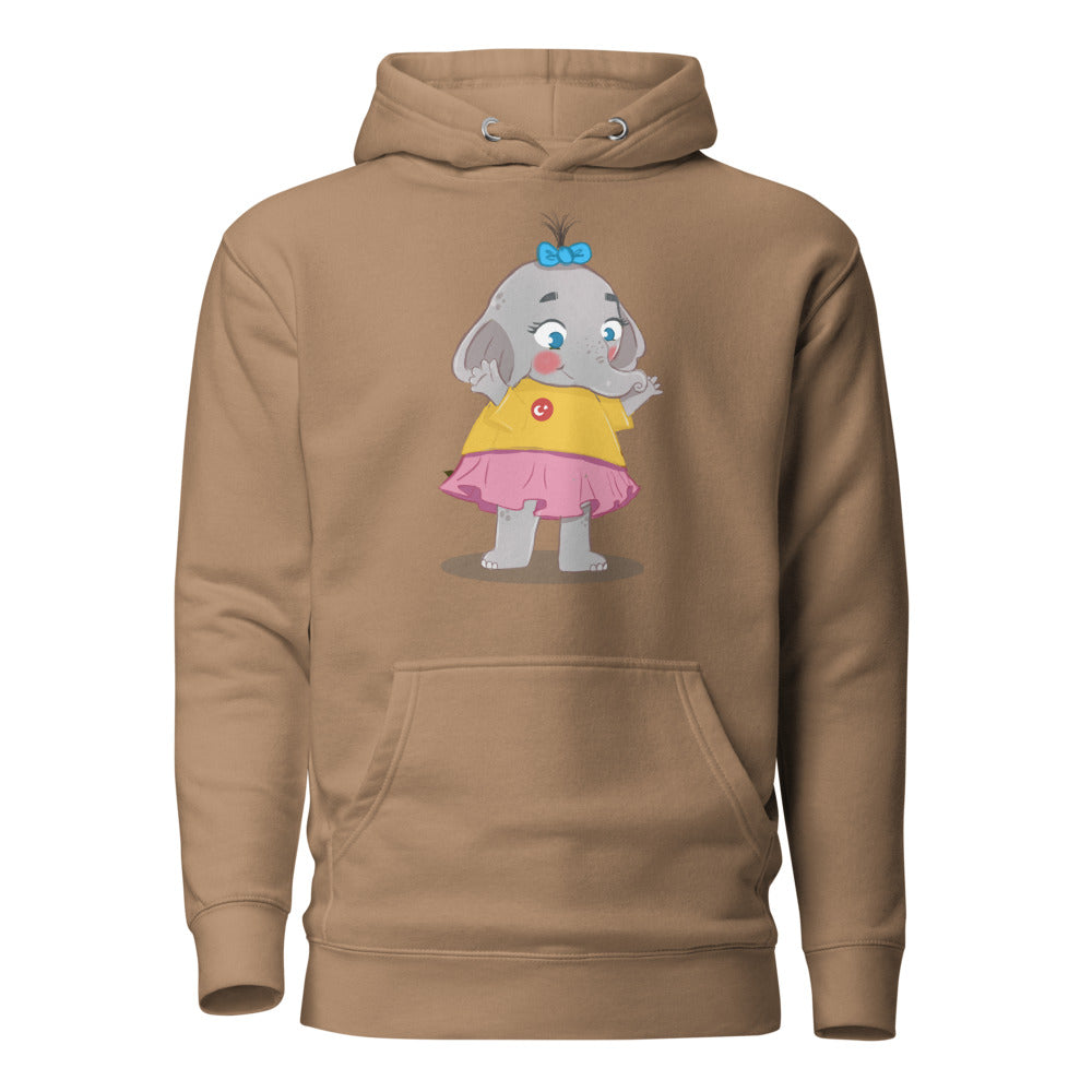Filiz Elephant Unisex Premium Pullover Hoodie, Roots & Talks - Latte
