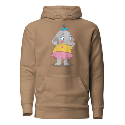 Filiz Elephant Unisex Premium Pullover Hoodie, Roots & Talks - Latte