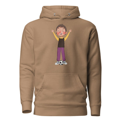 Gazi Character Unisex Premium Pullover Hoodie, Roots & Talks - Latte