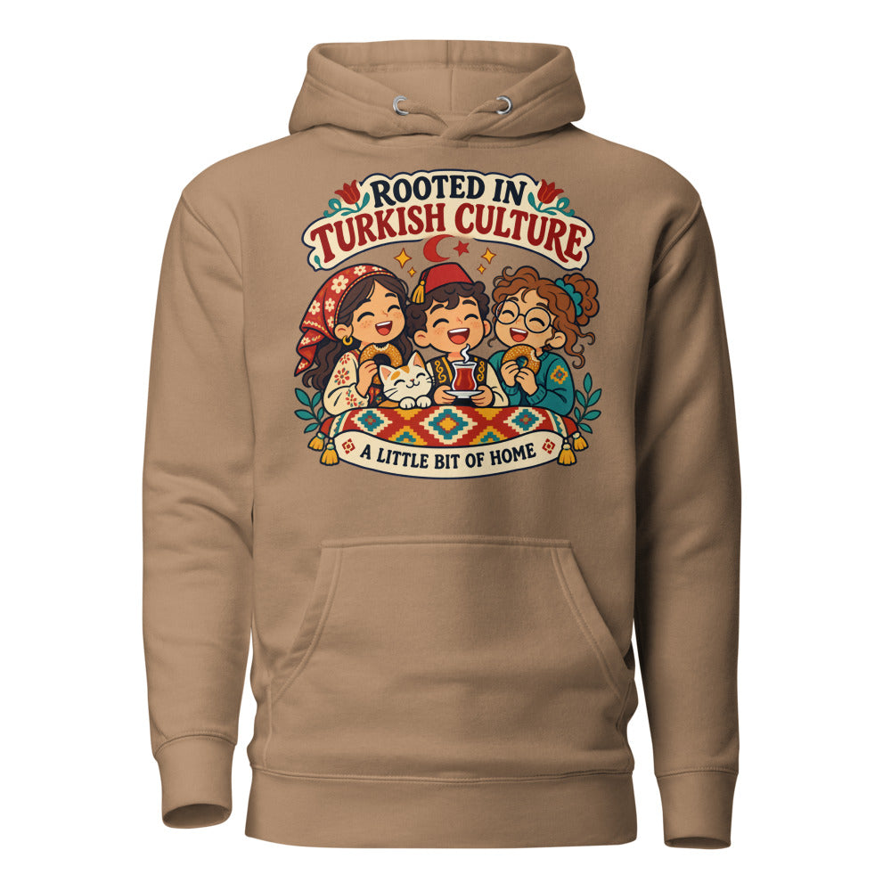 Rooted in Turkish Culture Unisex Premium Pullover Hoodie, Roots & Talks - Latte