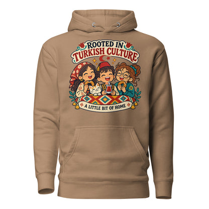 Rooted in Turkish Culture Unisex Premium Pullover Hoodie, Roots & Talks - Latte