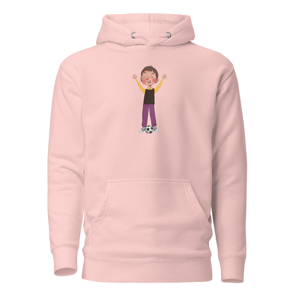 Gazi Character Unisex Premium Pullover Hoodie, Roots & Talks - Light Pink