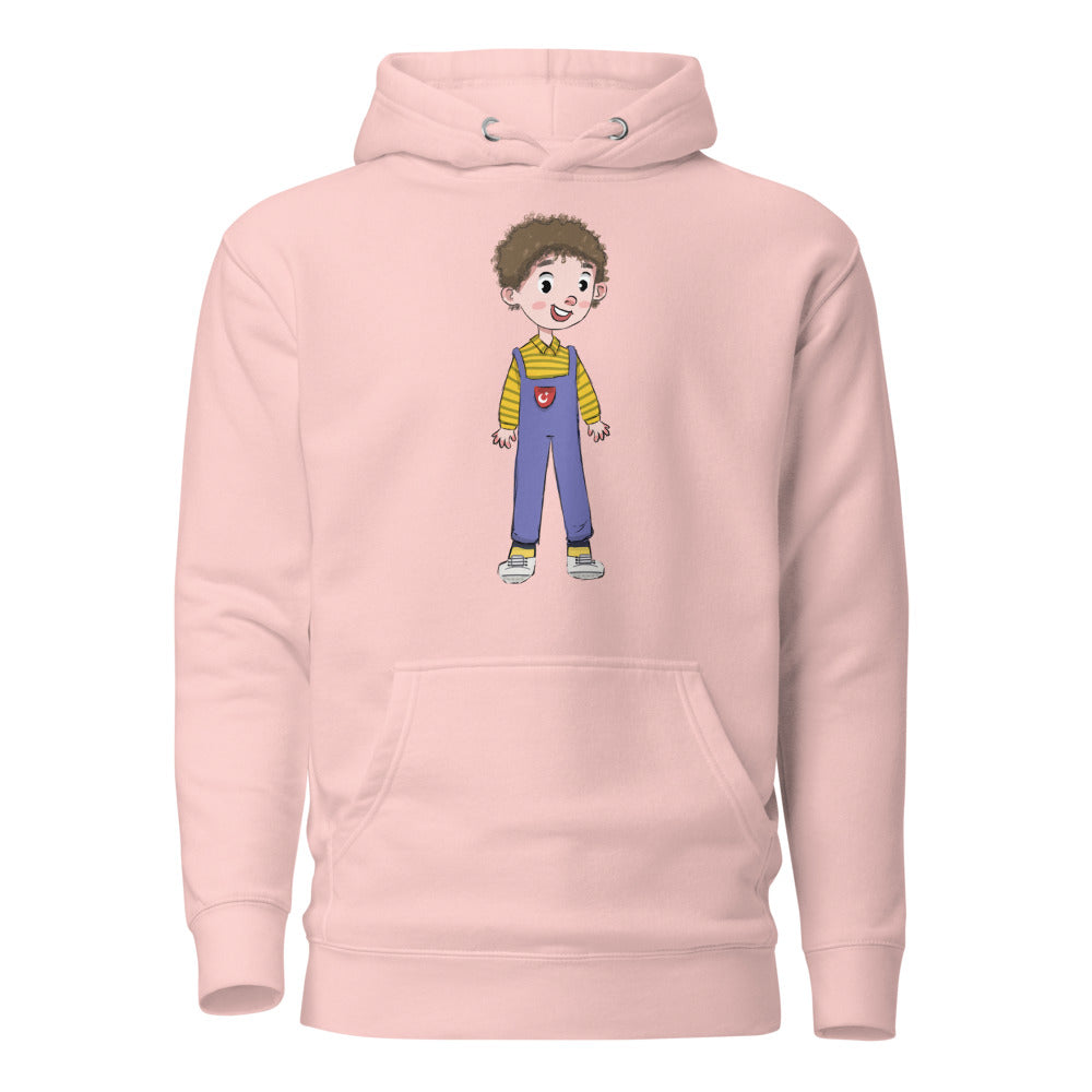 Ahmet Character Unisex Premium Pullover Hoodie, Roots & Talks - Light Pink