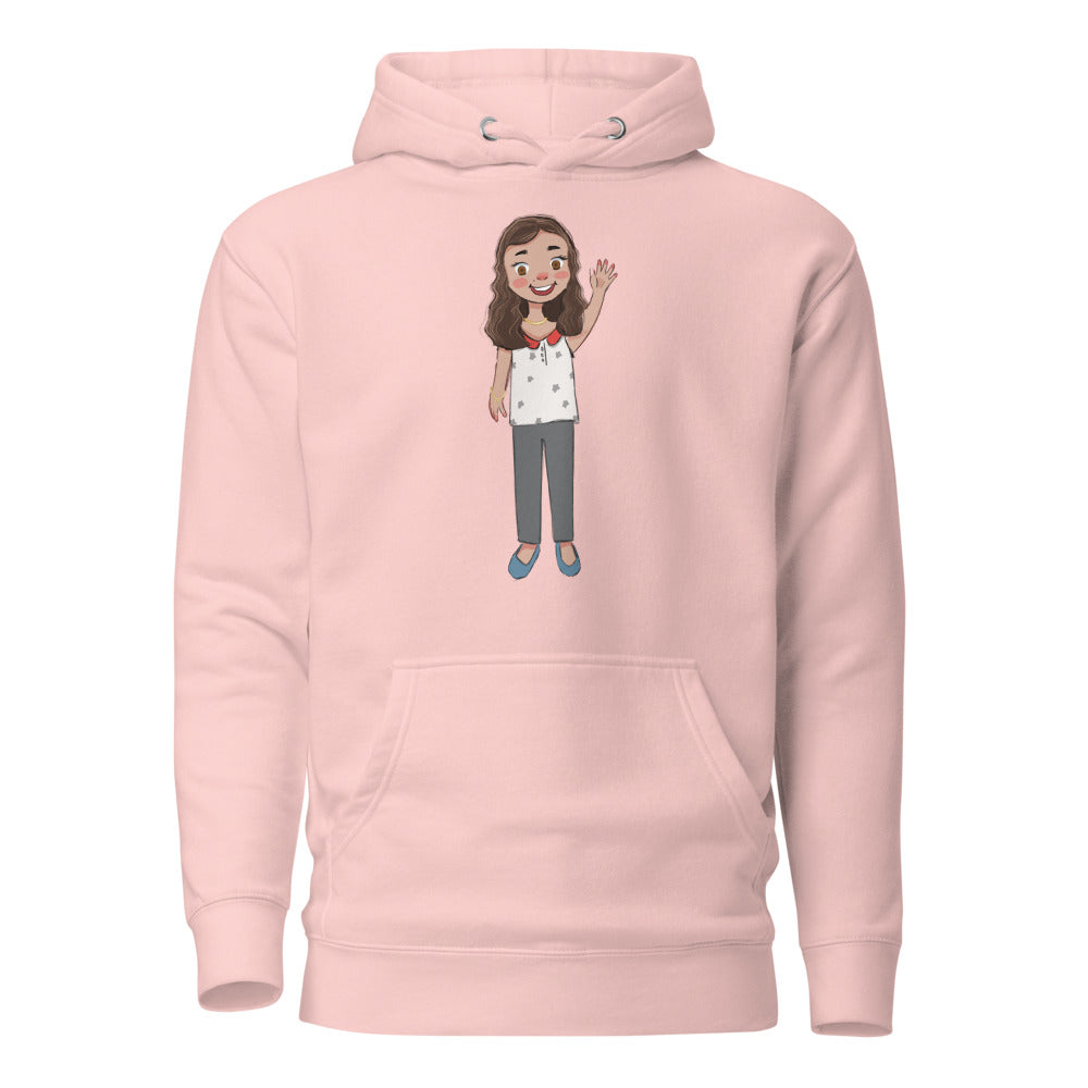 Defne Character Unisex Premium Pullover Hoodie, Roots & Talks - Light Pink