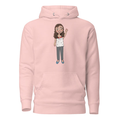 Defne Character Unisex Premium Pullover Hoodie, Roots & Talks - Light Pink