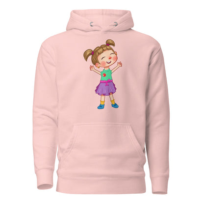 Ela Character Unisex Premium Pullover Hoodie, Roots & Talks - Light Pink