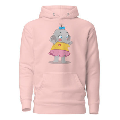 Filiz Elephant Unisex Premium Pullover Hoodie, Roots & Talks - Light Pink
