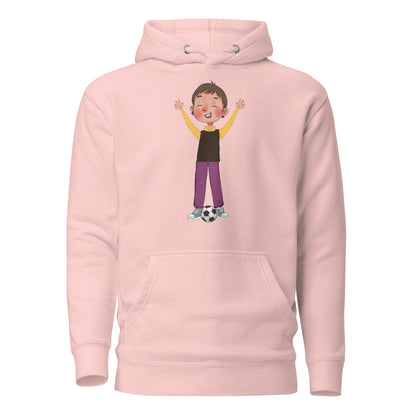 Gazi Character Unisex Premium Pullover Hoodie, Roots & Talks - Light Pink