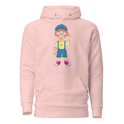 Giray Character Unisex Premium Pullover Hoodie, Roots & Talks - Light Pink