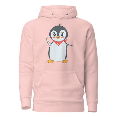 Pingucan Penguin Unisex Premium Pullover Hoodie, Roots & Talks - Light Pink