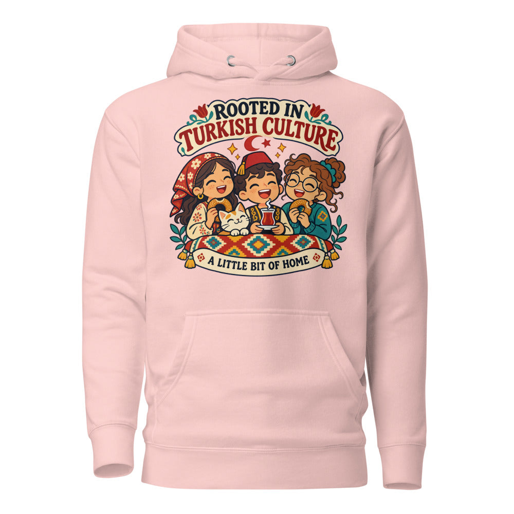 Rooted in Turkish Culture Unisex Premium Pullover Hoodie, Roots & Talks - Light Pink