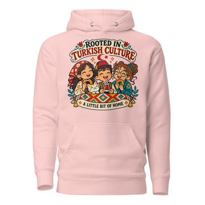 Rooted in Turkish Culture Unisex Premium Pullover Hoodie, Roots & Talks - Light Pink