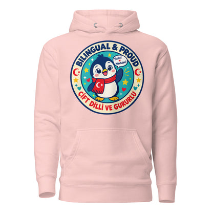 Bilingual & Proud Unisex Premium Pullover Hoodie, Roots & Talks - Light Pink