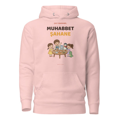 Çay Bahane, Muhabbet Şahane Unisex Premium Pullover Hoodie, Roots & Talks - Light Pink