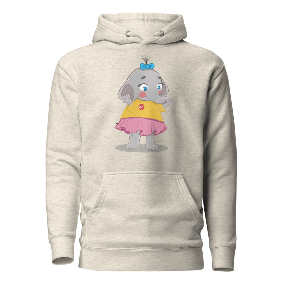 Filiz Elephant Unisex Premium Pullover Hoodie, Roots & Talks - Oatmeal Heather