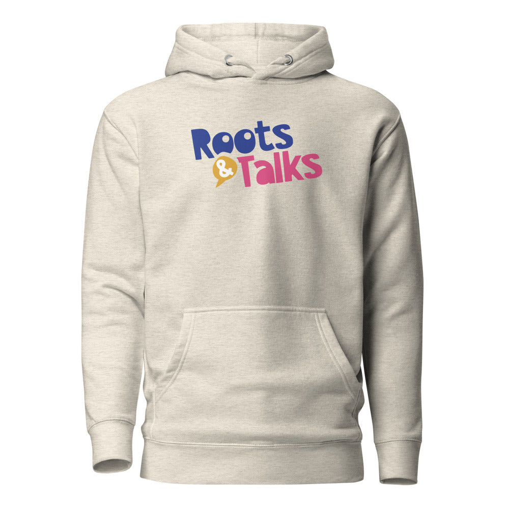 Roots & Talks Logo Unisex Premium Pullover Hoodie - Oatmeal Heather