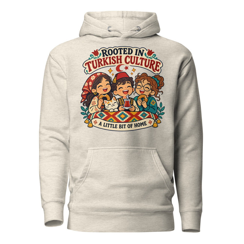 Rooted in Turkish Culture Unisex Premium Pullover Hoodie, Roots & Talks - Oatmeal Heather