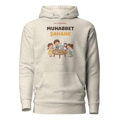 Çay Bahane, Muhabbet Şahane Unisex Premium Pullover Hoodie, Roots & Talks - Oatmeal Heather