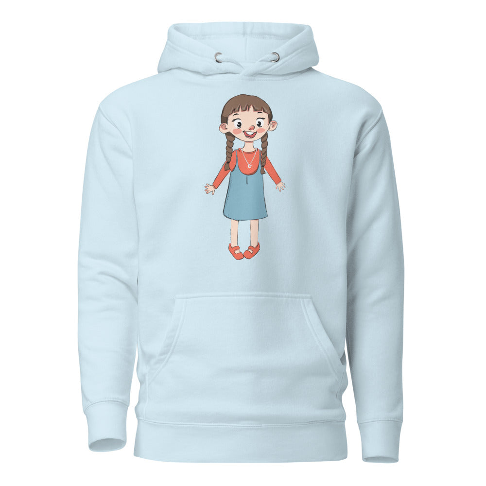 Eylül Character Unisex Premium Pullover Hoodie, Roots & Talks - Sky Blue