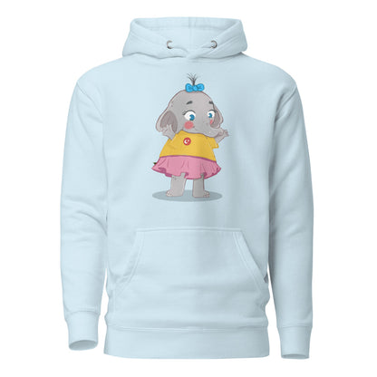 Filiz Elephant Unisex Premium Pullover Hoodie, Roots & Talks - Sky Blue