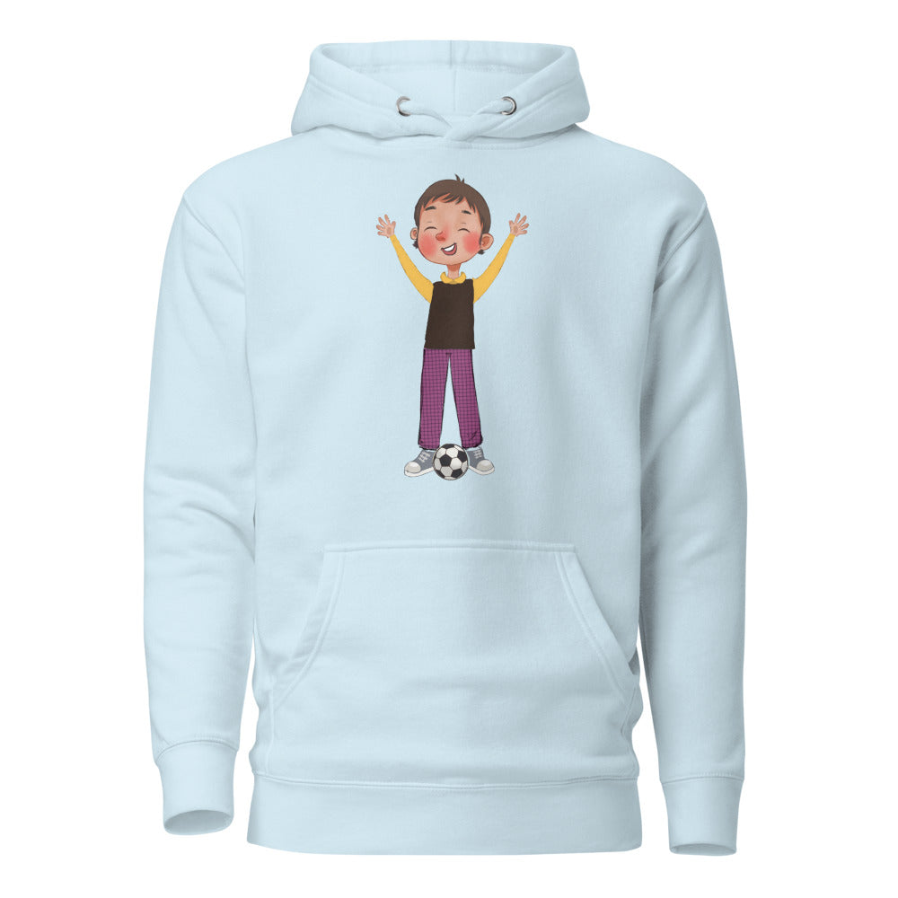Gazi Character Unisex Premium Pullover Hoodie, Roots & Talks - Sky Blue
