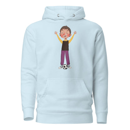 Gazi Character Unisex Premium Pullover Hoodie, Roots & Talks - Sky Blue