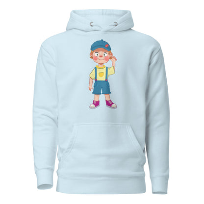 Giray Character Unisex Premium Pullover Hoodie, Roots & Talks - Sky Blue