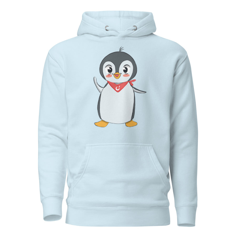 Pingucan Penguin Unisex Premium Pullover Hoodie, Roots & Talks - Sky Blue