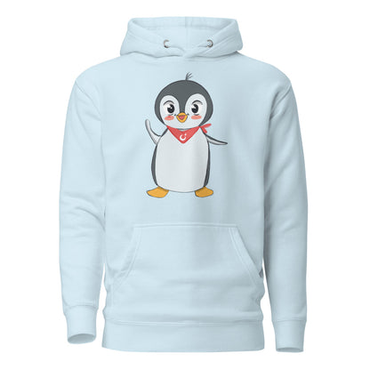 Pingucan Penguin Unisex Premium Pullover Hoodie, Roots & Talks - Sky Blue