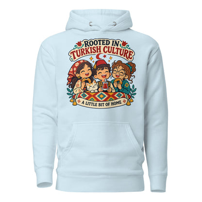 Rooted in Turkish Culture Unisex Premium Pullover Hoodie, Roots & Talks - Sky Blue