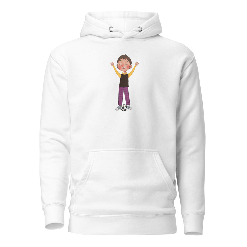 Gazi Character Unisex Premium Pullover Hoodie, Roots & Talks - White