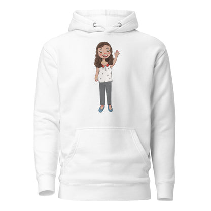 Defne Character Unisex Premium Pullover Hoodie, Roots & Talks - White