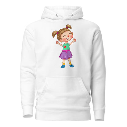 Ela Character Unisex Premium Pullover Hoodie, Roots & Talks - White