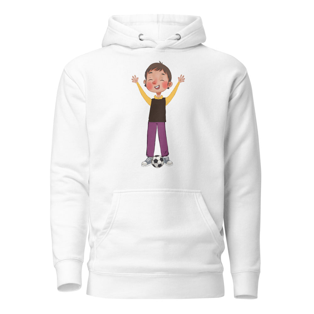 Gazi Character Unisex Premium Pullover Hoodie, Roots & Talks - White