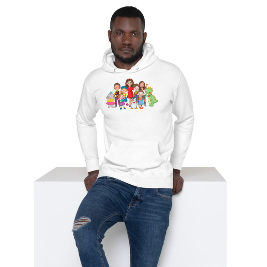All the Characters Together Unisex Premium Pullover Hoodie, Roots & Talks - lifestyle photo 1