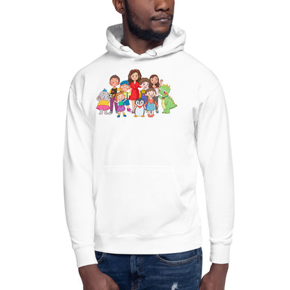 All the Characters Together Unisex Premium Pullover Hoodie, Roots & Talks - lifestyle photo 3