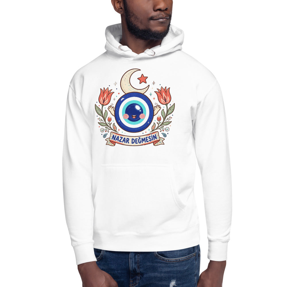 Nazar Değmesin Unisex Premium Pullover Hoodie, Roots & Talks - lifestyle photo 3