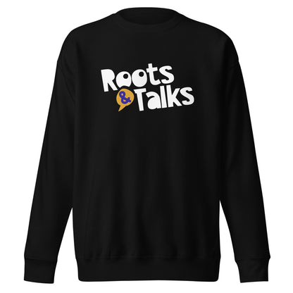 Roots & Talks Logo Unisex Premium Crewneck Sweatshirt - Black