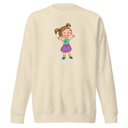 Ela Character Unisex Premium Crewneck Sweatshirt, Roots & Talks - Bone