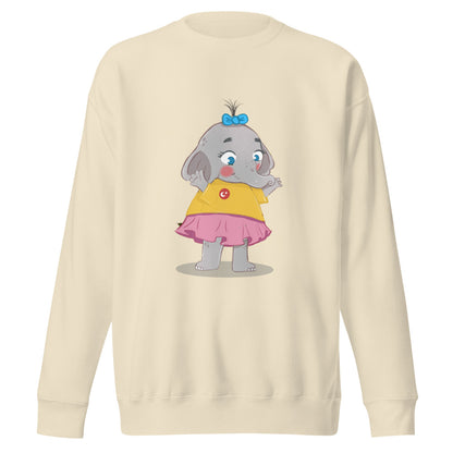Filiz Elephant Unisex Premium Crewneck Sweatshirt, Roots & Talks - Bone
