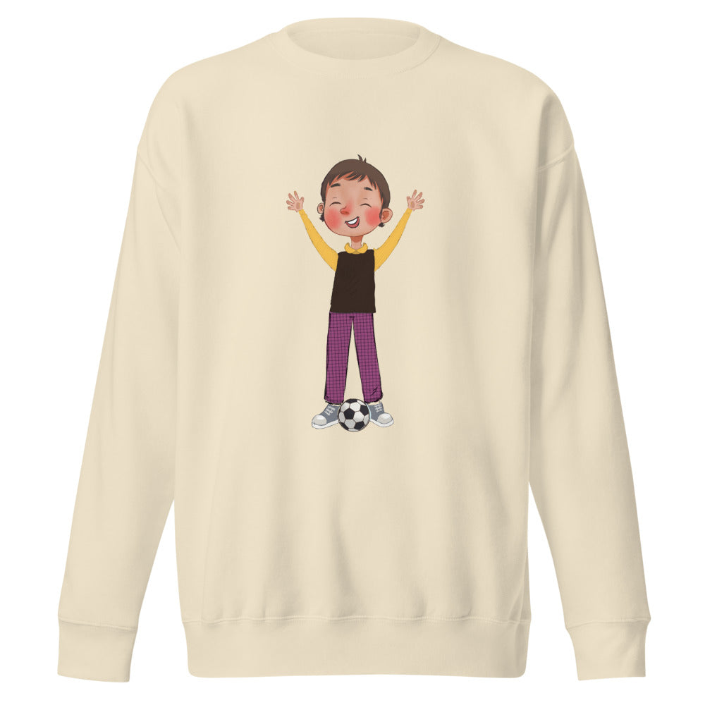 Gazi Character Unisex Premium Crewneck Sweatshirt, Roots & Talks - Bone