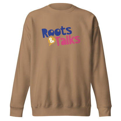 Roots & Talks Logo Unisex Premium Crewneck Sweatshirt - Latte