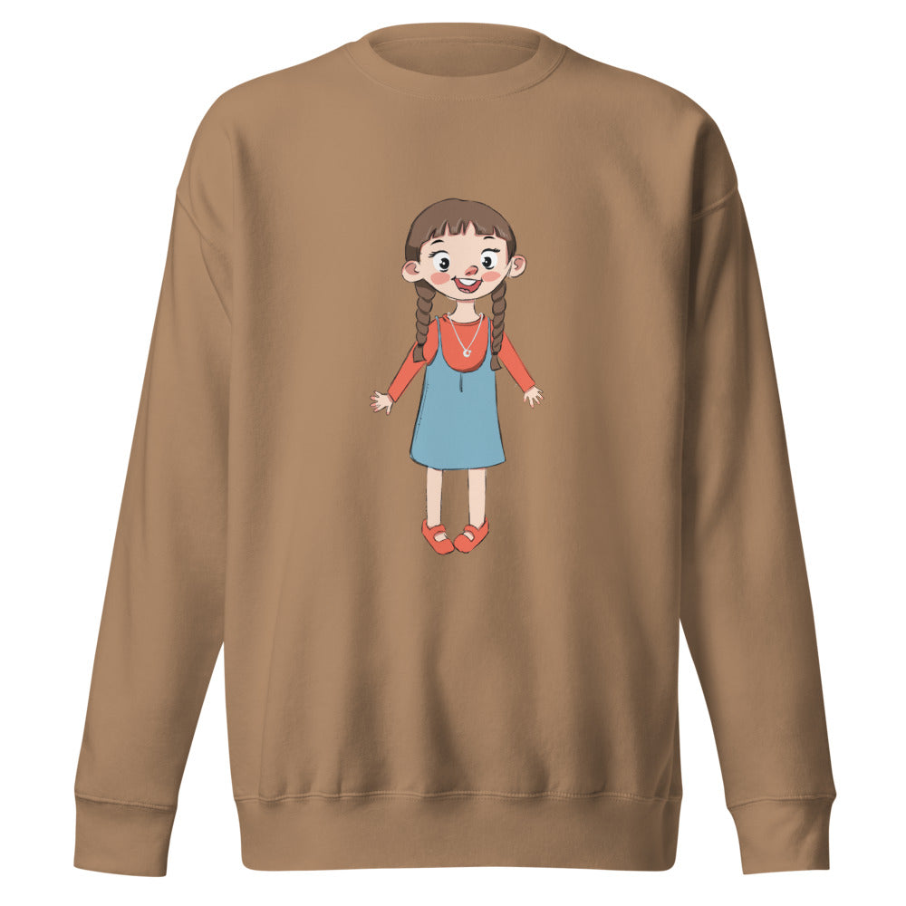 Eylül Character Unisex Premium Crewneck Sweatshirt, Roots & Talks - Latte