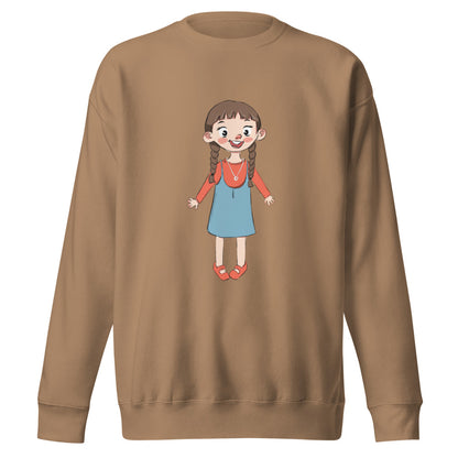 Eylül Character Unisex Premium Crewneck Sweatshirt, Roots & Talks - Latte