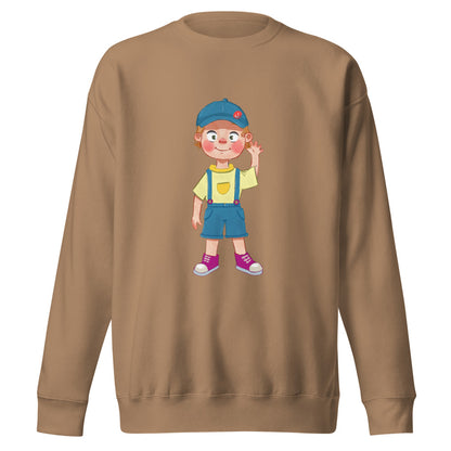 Giray Character Unisex Premium Crewneck Sweatshirt, Roots & Talks - Latte